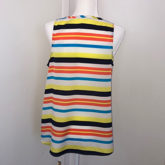 NWOT. Nautical sleeveless stripe blouse. - Picture 2 of 3
